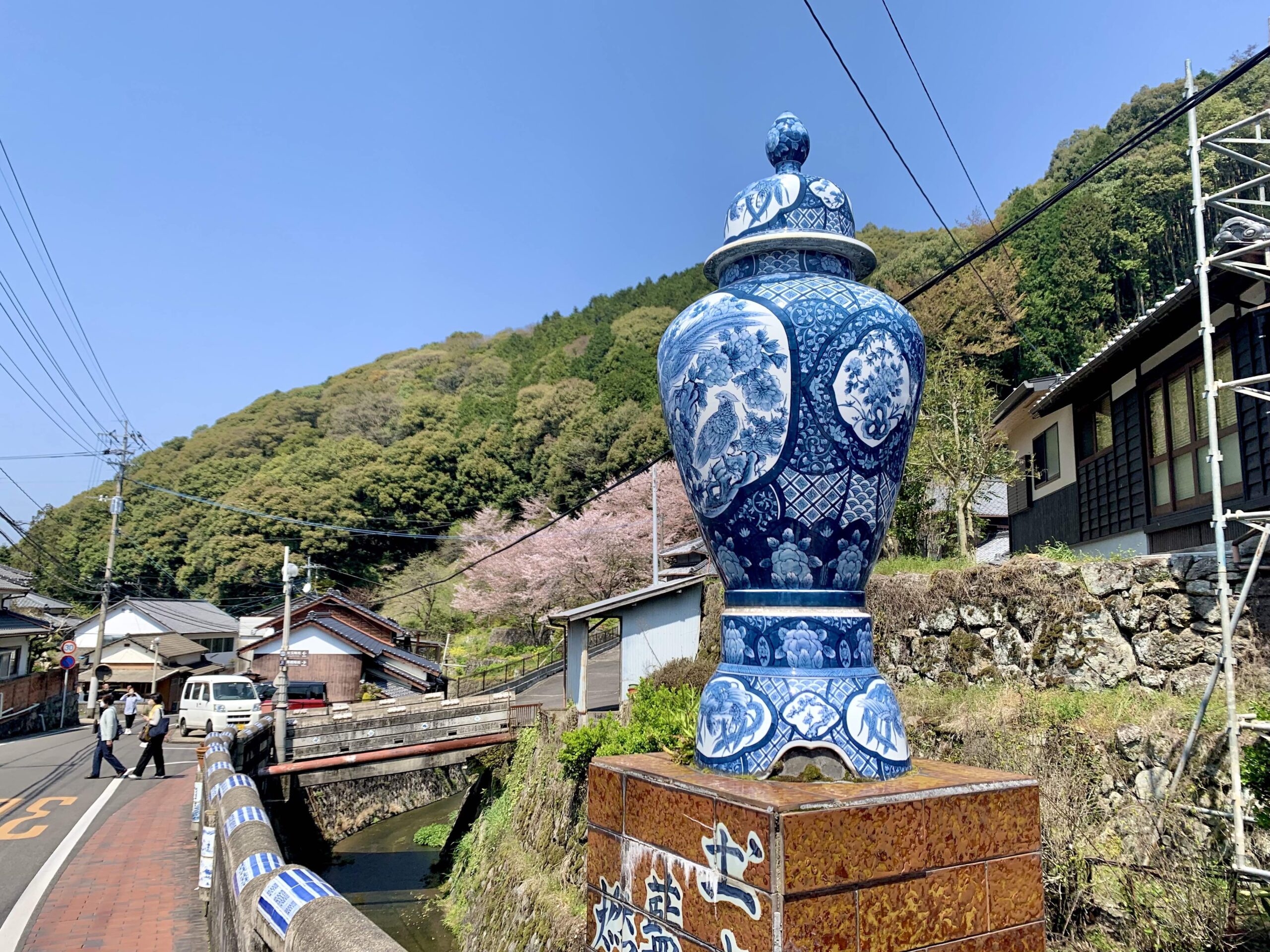 期間限定　値下げ！　松尾高雄　青白ストライプ模様の陶器(大鉢) IMG_8641-scaled.jpeg